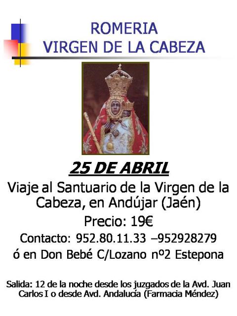 Cartel Virgen de la Cabeza (Andujar, Jaen)